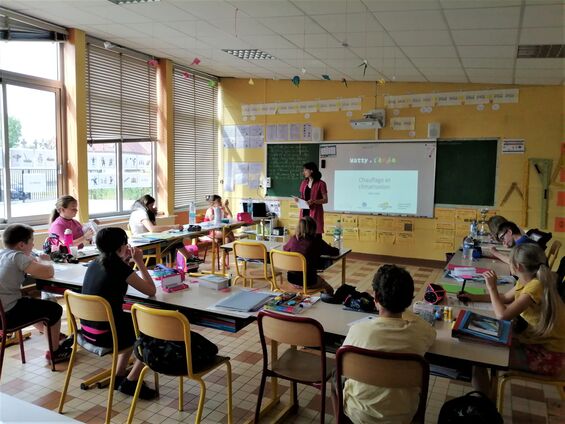 Vendredi 28 juin 2019, les élèves de la classe des CM1-CM2 du R.P.I. Haynecourt-Sancourt-Blécourt reçoivent un animateur dans le cadre du programme Watty à l'école