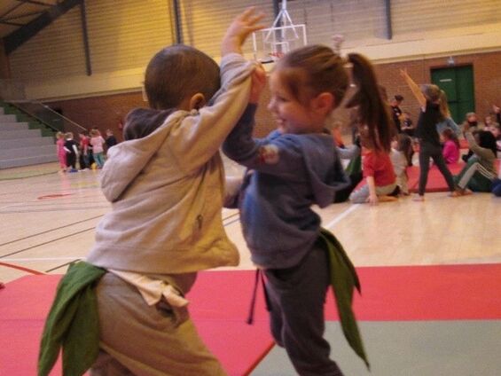Jeudi 7 février 2019, Les élèves de maternelle d'Haynecourt à Féchain ... Vive le sport avec l'USEP !