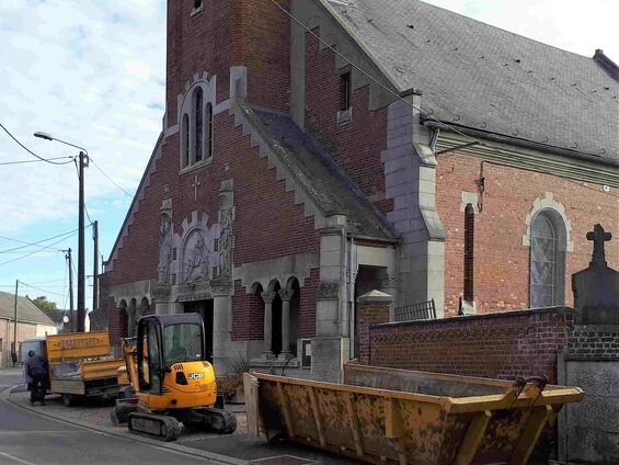Mise en accessibilité de l'église d'Haynecourt, fin octobre 2017