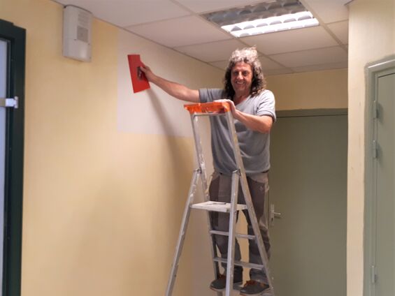 Travaux dans le secrétariat de mairie d'Haynecourt en octobre 2019