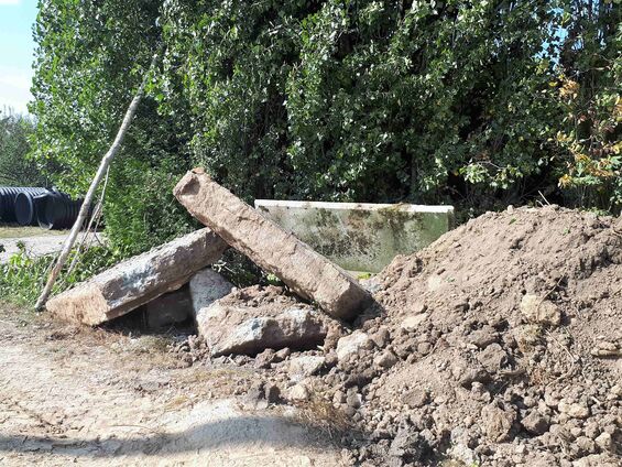 Travaux de busage du fossé de la plaque tournante en septembre 2018 à Haynecourt