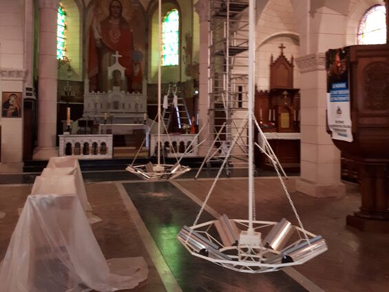 Installation du nouveau chauffage dans l'église, Fin août 2017