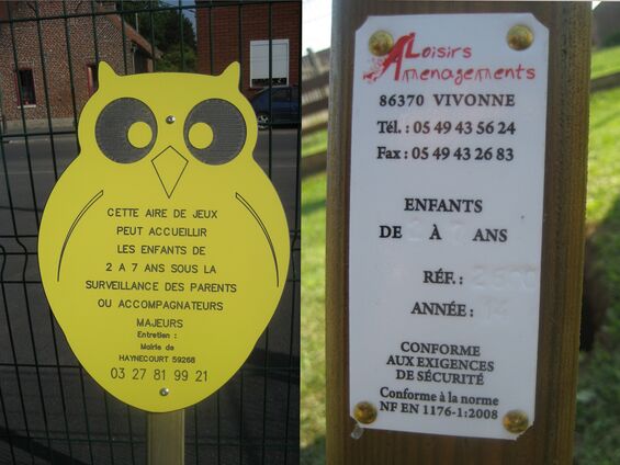 Installation d'une aire de jeux pour les petits à Haynecourt en juillet 2014
