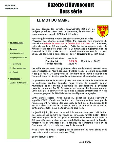 Gazette hors série 2016