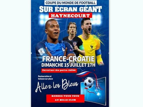Dimanche 15 juillet 2018, Retransmission de la finale France-Croatie durant la coupe du monde de football à Haynecourt