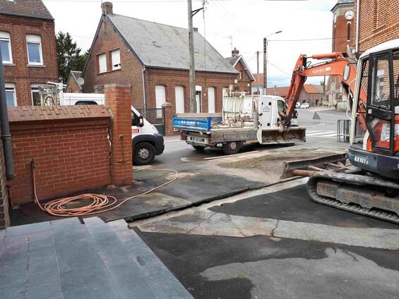 Travaux à l'école d'Haynecourt, juillet 2017