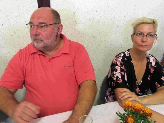 Dimanche 8 juillet 2018, Ducasse à Haynecourt ... Philippe Loyez, maire de Noyelles s/Escaut et son adjointe Valérie Lheureux
