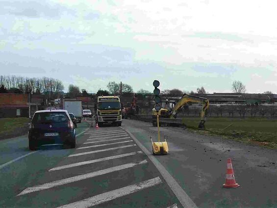 Travaux de raccordement de la fibre optique à Haynecourt en 2018