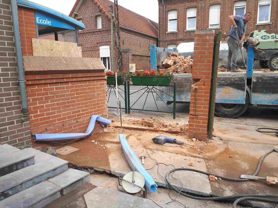 Travaux à l'école d'Haynecourt, juillet 2017