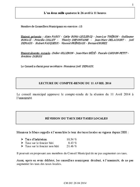 compte rendu avril 2014