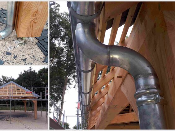 Installation de la couverture en ardoises en fin juillet 2017