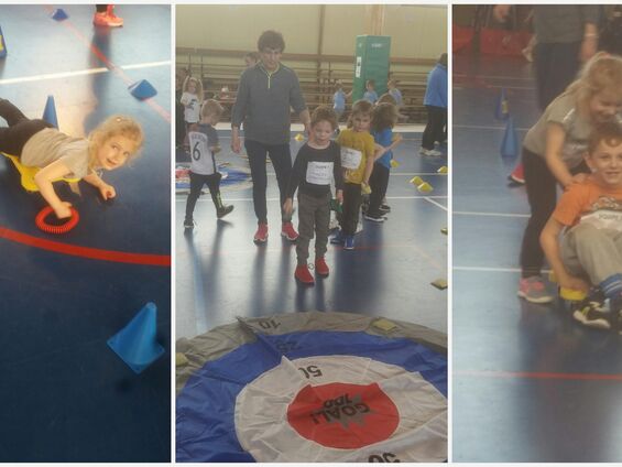 Jeudi 4 avril 2019, Les élèves de maternelle d'Haynecourt au Gymnase Carpentier de Cambrai ... Vive le sport avec l'USEP !