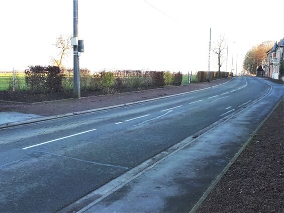 Travaux sur le trottoir de rue des Chanoines en novembre 2014