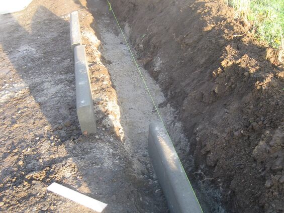 Travaux sur le trottoir de rue des Chanoines en novembre 2014