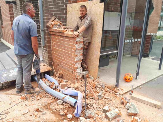 Travaux à l'école d'Haynecourt, juillet 2017