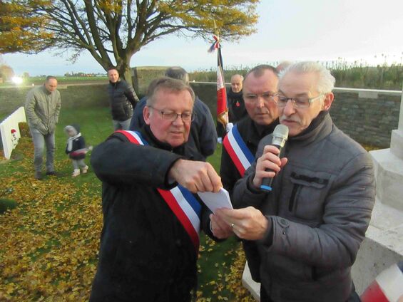 Samedi 10 novembre 2018, Veillée de commémoration de l'armistice à Haynecourt