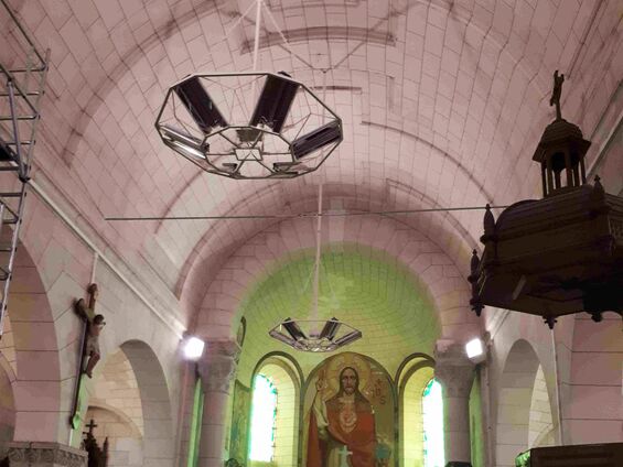 Installation du nouveau chauffage dans l'église, Fin août 2017