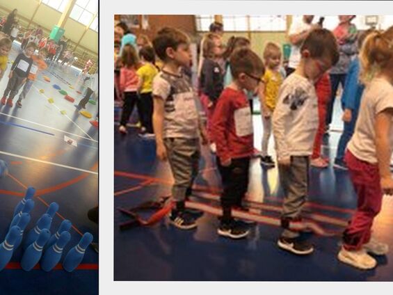 Jeudi 4 avril 2019, Les élèves de maternelle d'Haynecourt au Gymnase Carpentier de Cambrai ... Vive le sport avec l'USEP !