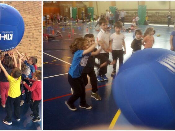 Jeudi 4 avril 2019, Les élèves de maternelle d'Haynecourt au Gymnase Carpentier de Cambrai ... Vive le sport avec l'USEP !