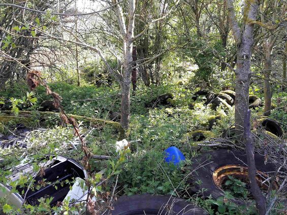 Déchets sur les pistes d'Haynecourt avant 2016