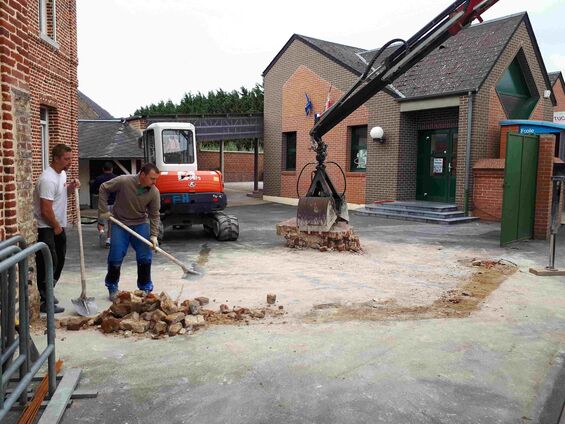 Travaux à l'école d'Haynecourt, juillet 2017