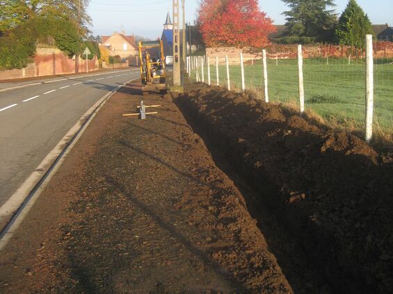 Travaux sur le trottoir de rue des Chanoines en novembre 2014