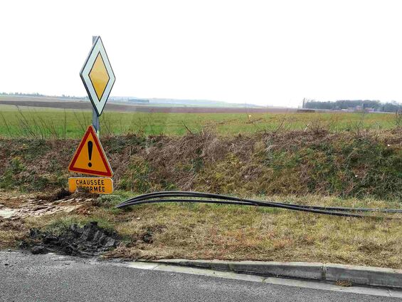 Travaux de raccordement de la fibre optique à Haynecourt en 2018