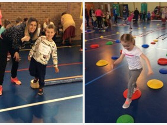 Jeudi 4 avril 2019, Les élèves de maternelle d'Haynecourt au Gymnase Carpentier de Cambrai ... Vive le sport avec l'USEP !