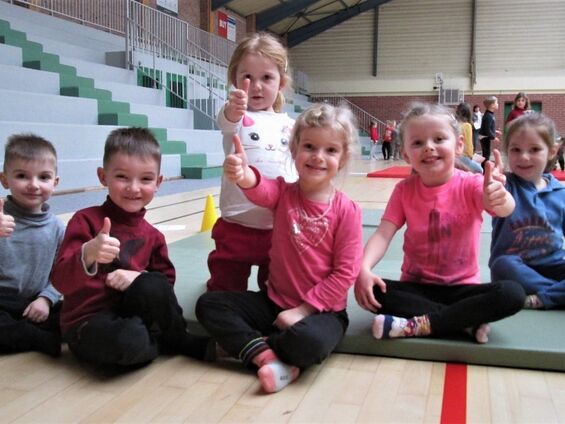 Jeudi 7 février 2019, Les élèves de maternelle d'Haynecourt à Féchain ... Vive le sport avec l'USEP !