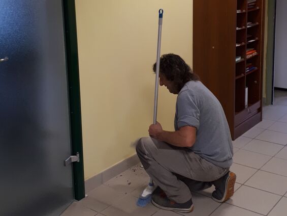 Travaux dans le secrétariat de mairie d'Haynecourt en octobre 2019