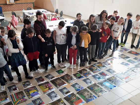 Lundi 1er avril 2019, Dans le cadre du CLEA, nos élèves du R.P.I rencontrent Stéphane Billot à Sancourt
