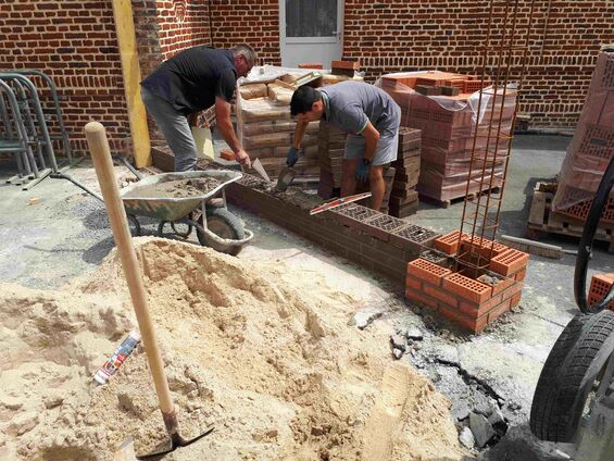 Travaux à l'école d'Haynecourt, juillet 2017